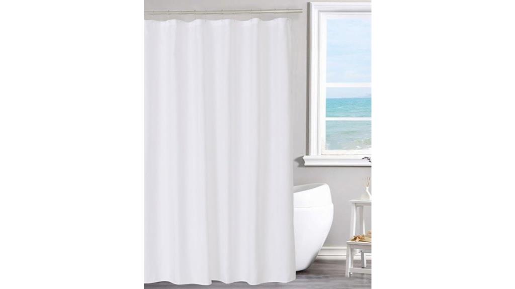 white magnet shower curtain