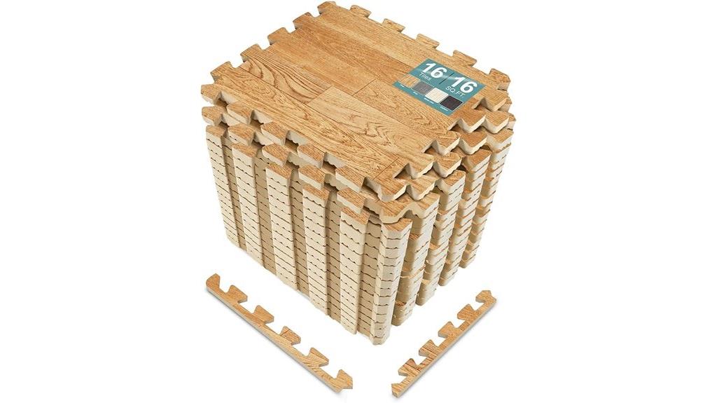wood grain interlocking tiles