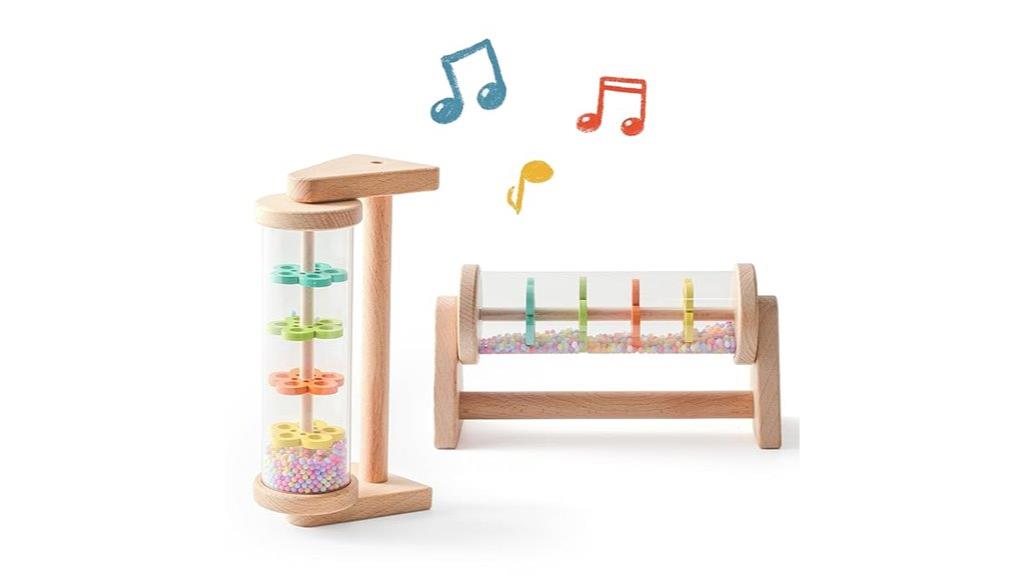 wooden baby rain stick
