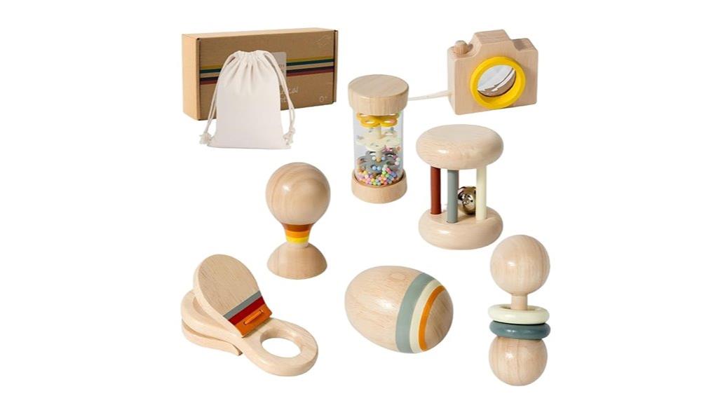 wooden baby toy set