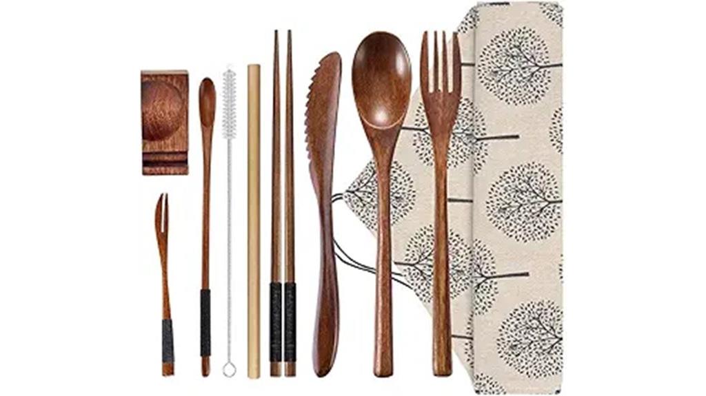 wooden flatware set case