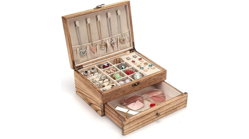 wooden jewelry storage box
