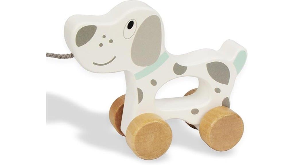 wooden pull along car