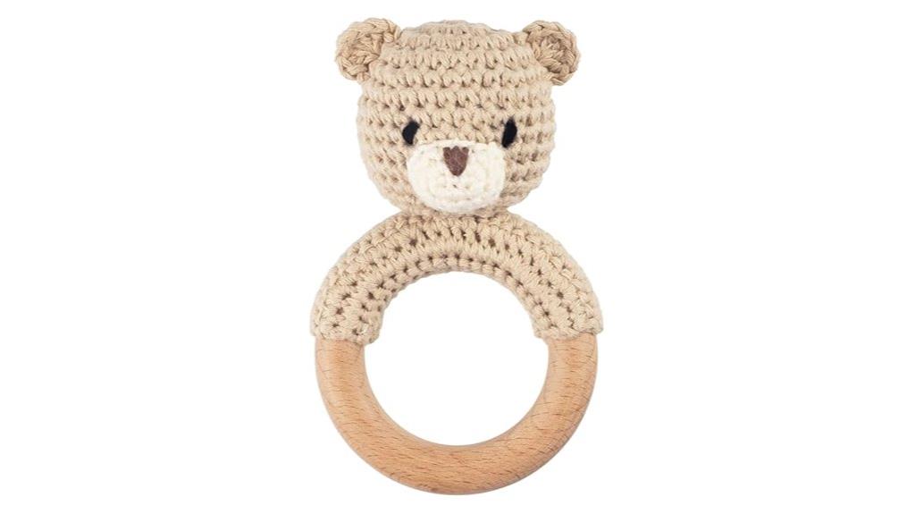 wooden safari rattle
