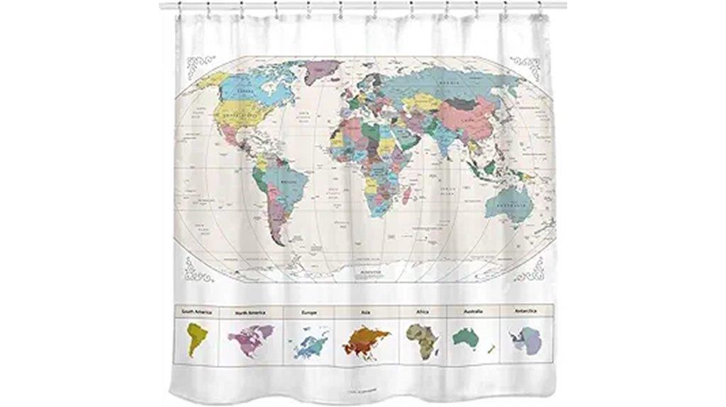 world map shower curtain
