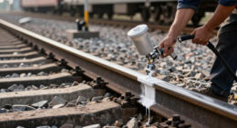 Painting The Sides Of Railroad Rails White To Reduce Derailment