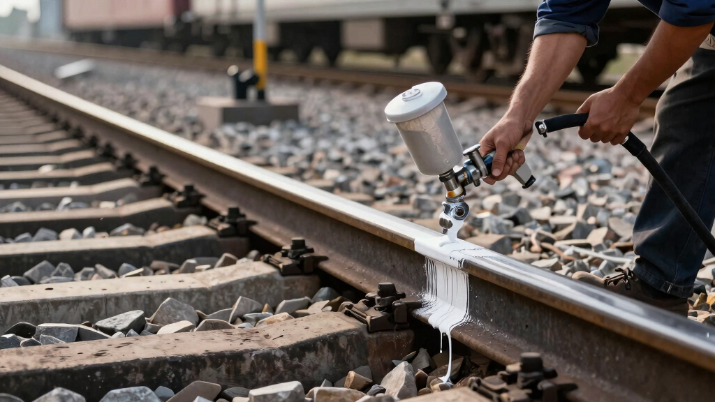 Painting The Sides Of Railroad Rails White To Reduce Derailment